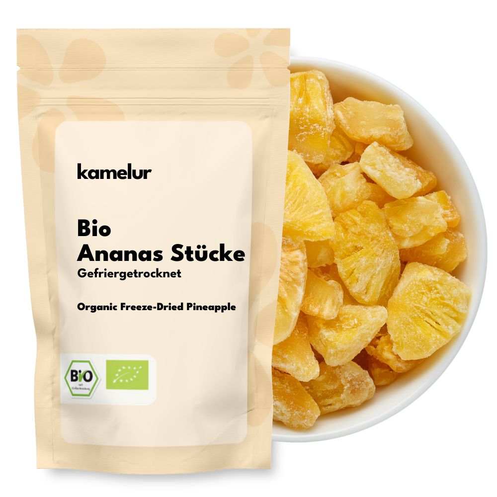 Morceaux d'ananas bio lyophilisés