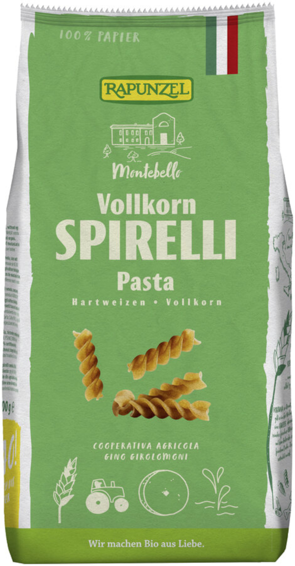 Raiponce Spirelli céréales complètes 500 g