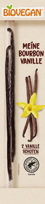 BIOVEGAN Bourbon-Vanille Schoten 2 Stück im Glas