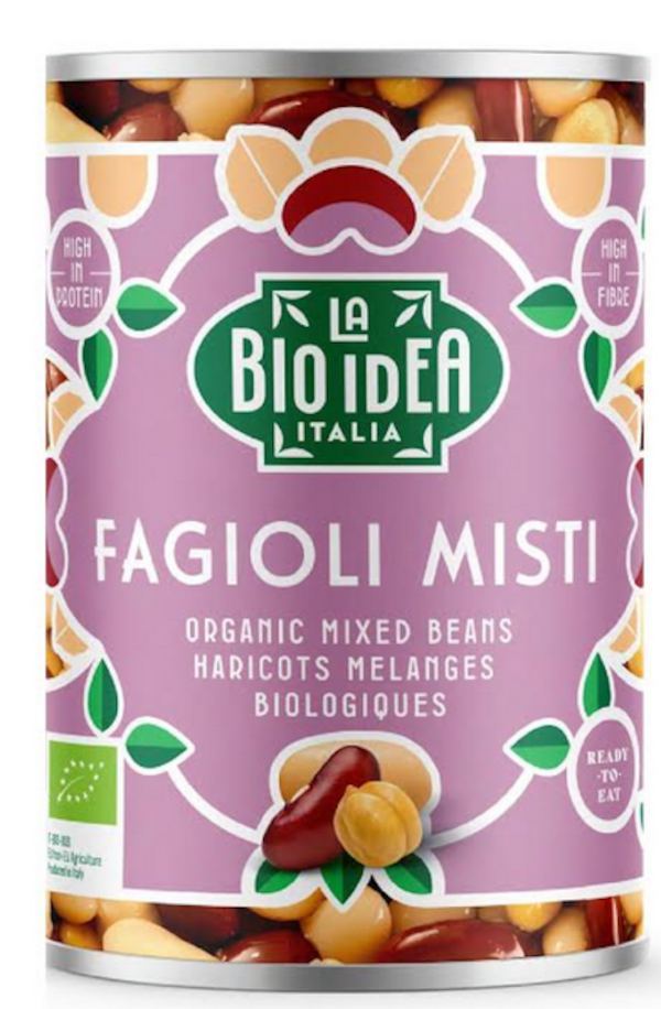 Haricots mélangés bio en conserve, 400 g