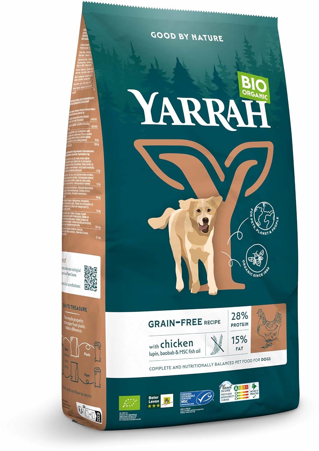 Yarrah Cibo Secco Bio Senza Cereali Pollo per Cani