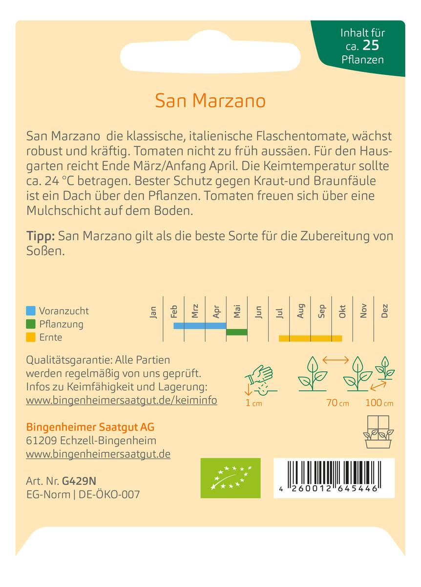 Bingenheimer Saatgut Tomate "San Marzano"
