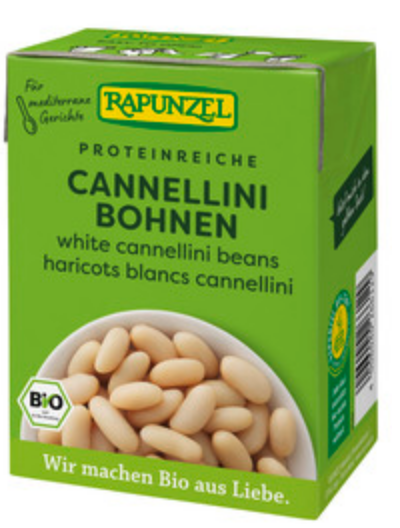 Rapunzel Bio weiße Cannellini Bohnen im Tetra Pak 380g