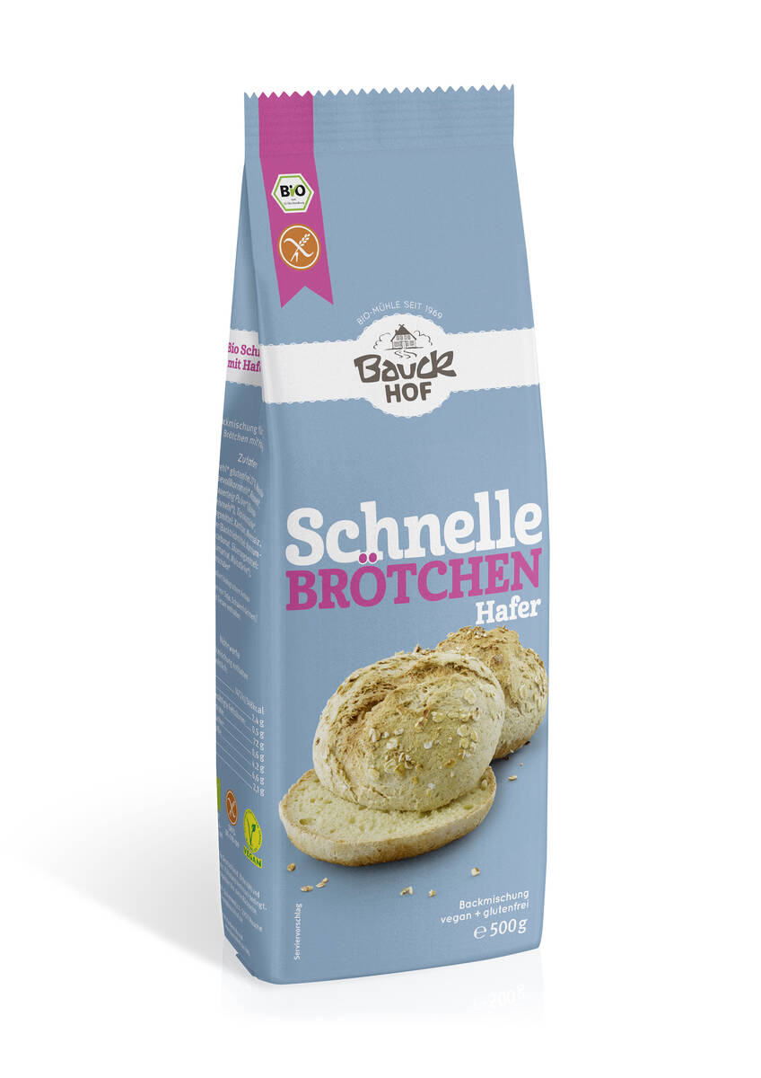 Bauckhof Schnelle Brötchen mit Hafer glutenfrei Bio