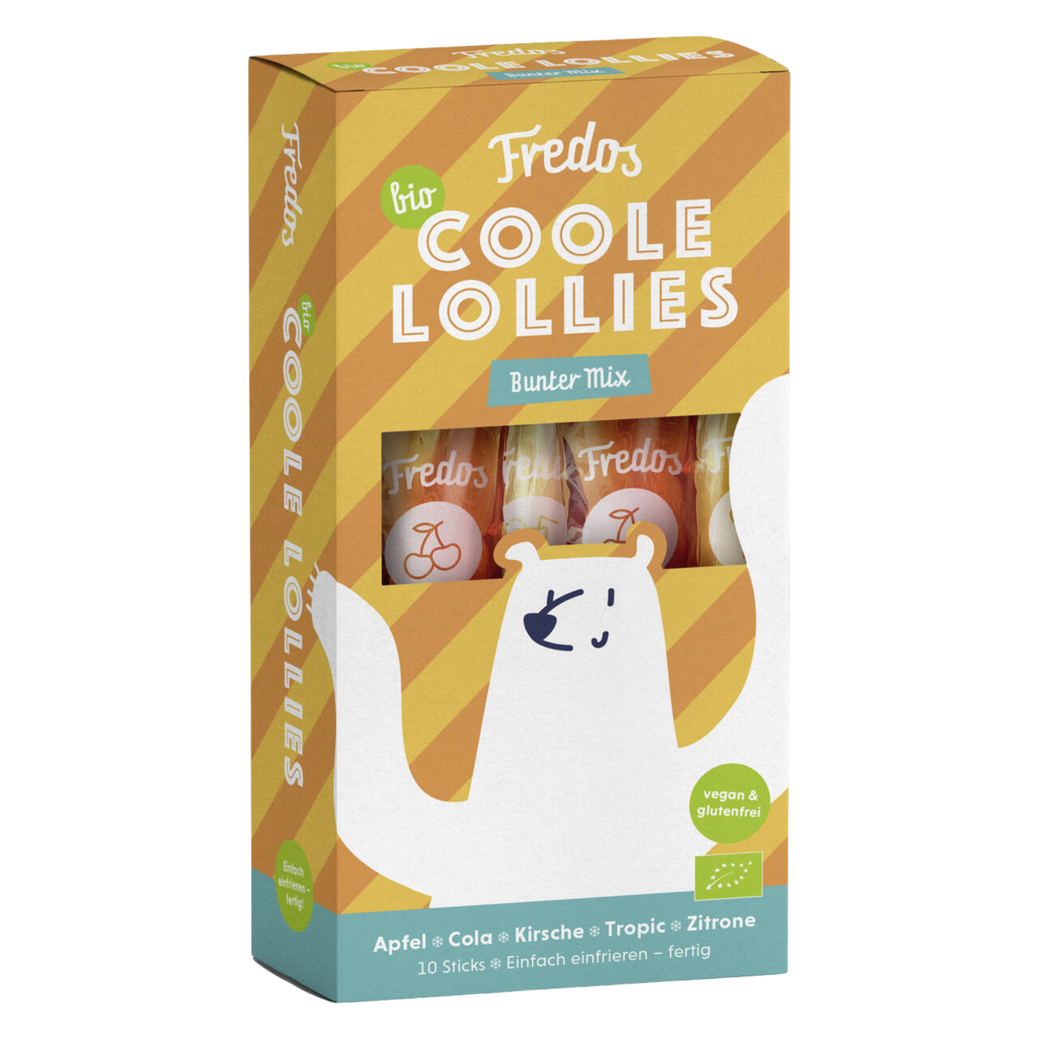 Lot de 14 sucettes glacées colorées Fredo's Water Ice Cool