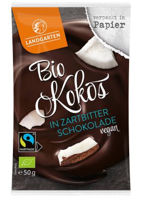 Landgarten Bio Kokos in Zartbitter Schokolade online bei Kamelur kaufen