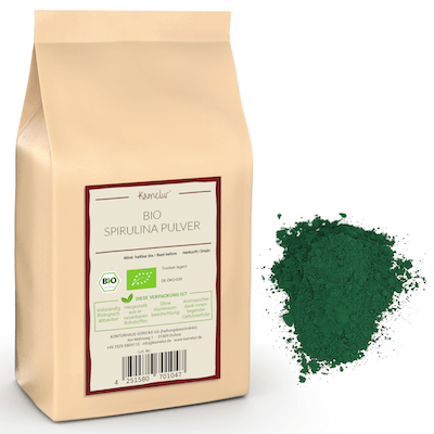 Grünes Bio Spirulina Algenpulver ohne Zusätze