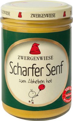 Bio Scharfer Senf, Zwergenwiese, 160ml Glas