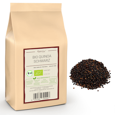 Schwarze Quinoa Körner in Bio-Qualität